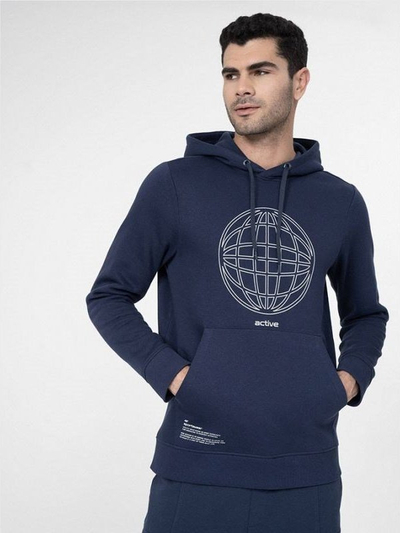 Bluzë me kapuç 4F Kangaroo TSWSM230 për burra, XXL, blu e errët