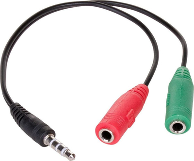 Адаптер аудио Akyga AK-AV-08, џек 3.5 mm во џек 3.5 mm x2, 0.15 m, црн