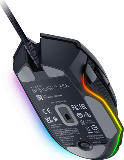 Mашина за игри Razer Basilisk V3, 35000 DPI, со кабел, црн