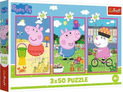 Детско сложувалче Trefl Peppa Pig Power of Friendship, 3x50 делови, повеќебојно