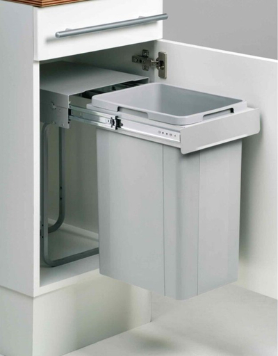 Kosh mbeturinash kuzhine Wesco Bio Single 30 DT, 32L, sistem me shina rrëshqitëse, gri