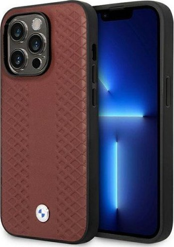 Kapotë BMW BMHMP14L22RFGR për iPhone 14 Pro, lëkurë, MagSafe, burgundy