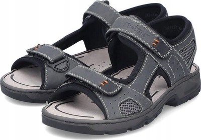 Sandale për burra Rieker M 26156-47, material sintetik, me ngjitëse, gri