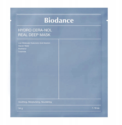Maskë fytyre Biodance Hydro Cera-nol Real Deep Mask, hidratuese dhe qetësuese, 34 g