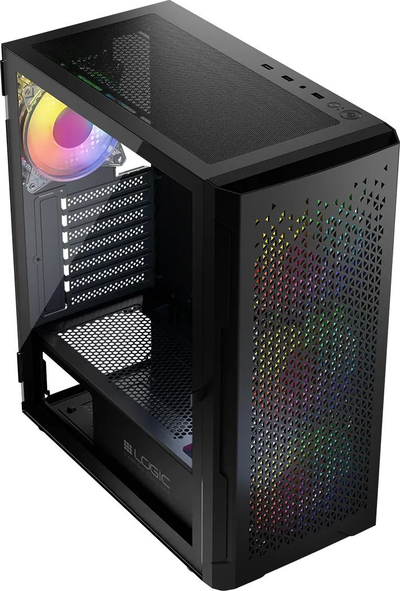 Куќиште за компјутер Logic Concept Aramis ARGB, Црна, Midi Tower