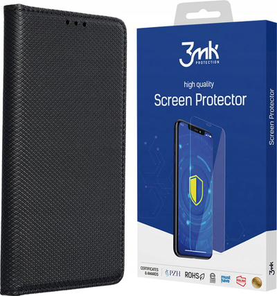 Kapak libër Smart Case për iPhone 13 Mini, me magnet, me xhep për karta, ngjyrë e zezë