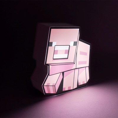 Lampë dekorative Paladone Minecraft Pig Box PP9466MCF, 16 x 14 x 5 cm, me bateri, rozë