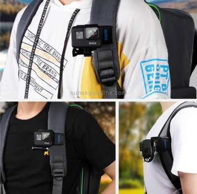 Mbajtëse shpine Ruigpro 360 Strap Mount, rrotullim 360°, për kamera sportive, e zezë