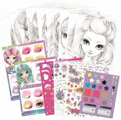 Set kozmetik për fëmijë Nebulous Stars Makeup Artist Book, blush dhe lip gloss, me libër aktiviteti, shumëngjyrësh