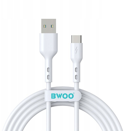 Kabllo USB në USB C Bwoo 3A, 2m, 15W, e bardhë