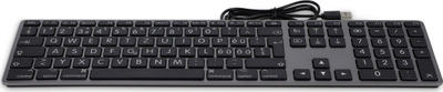 Tastierë LMP KB-1243-BIG, lidhje USB A, layout AZERTY, gri hapur