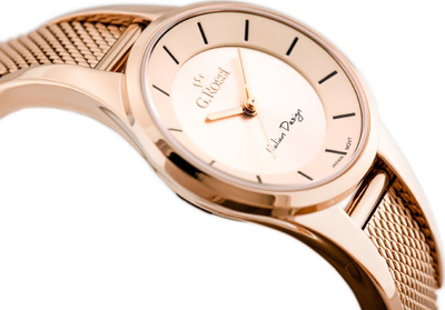 Orë dore G. Rossi Kayle zg773f, kuarc, WR30, ngjyrë rozë gold