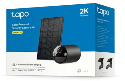 Kamerë sigurie jashtme TP-Link Tapo C411 KIT, 3MP 2K QHD, WiFi, IP65 me panel dielli