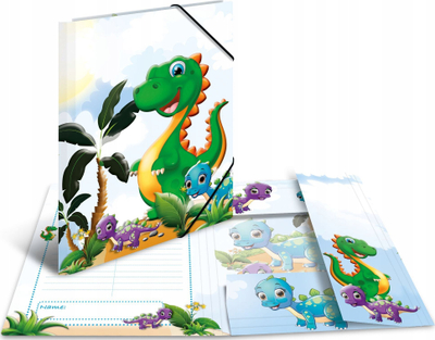 Dosje elastike HERMA Dinos, A4, karton i qëndrueshëm, shumëngjyrëshe