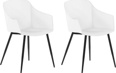 Set me 2 karrige ngrënieje Beliani Fonda, 83 cm, të bardha