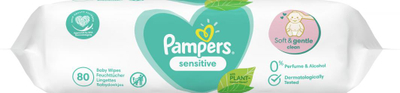 Peceta të lagura Pampers Sensitive 15 pako nga 80 copa