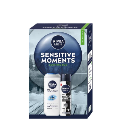 Set Nivea Men Sensitive Moments Box, Xhel për dush, 250ml + Shkumë për rrojë, 200ml