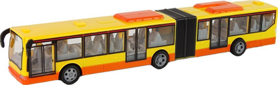 Lodër autobus me telekomandë Leantoys Bus G, i thyer në mes, për kalamaj 3+, verdhë me portokalli