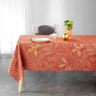 Mbulese tavoline Douceur d’Intérieur Rustic, 150x300 cm, poliestër, terrakote me motive ari