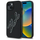 Kapak telefoni Karl Lagerfeld 3D Rubber Signature për iPhone 15 6.1", nga TPU, PC edhe silikon, i zi