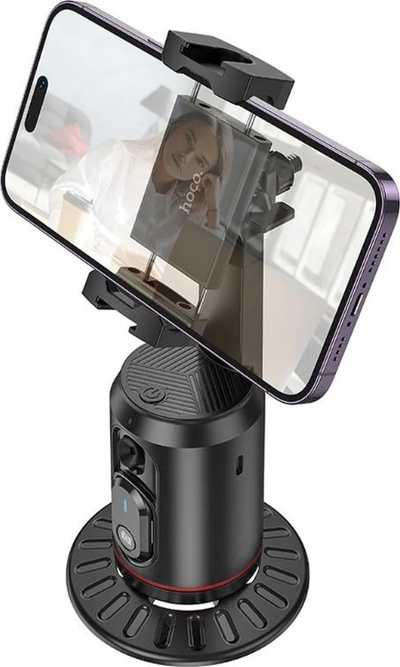 Mbajtëse telefoni Hoco K23, rrotullim 360°, ndjekje automatike të fytyrës, e zezë