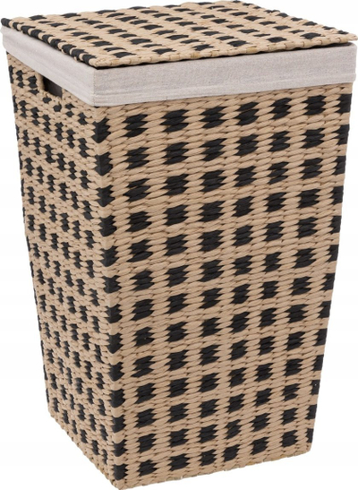 Shportë rrobash 5five Paper Laundry Basket 15L, 15 litra, me kapak, bezhë me të zezë