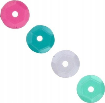 Rruaza dekorative Titanum Round Sequins 6mm, set me 4 ngjyra, 8x3g