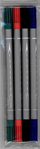 Markera dyanshëm Cresco Double-Sided Felt-Tip, 4 ngjyra, bojë me bazë uji, shumëngjyrësh