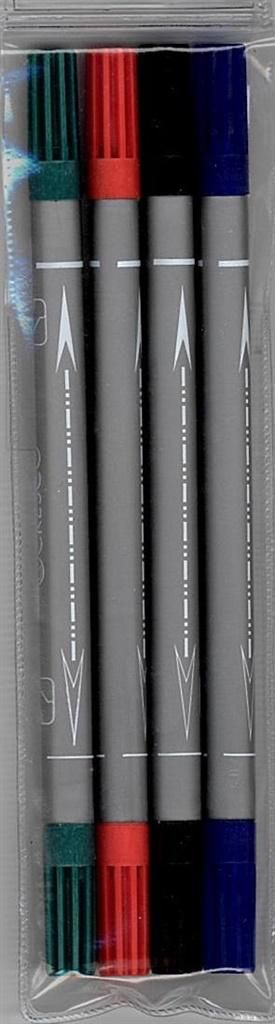 Markera dyanshëm Cresco Double-Sided Felt-Tip, 4 ngjyra, bojë me bazë uji, shumëngjyrësh