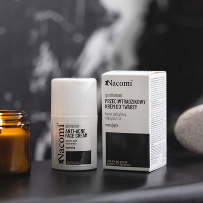 Krem fytyre Nacomi Gentleman Matte, hidratues, për lëkurë me akne, 50ml