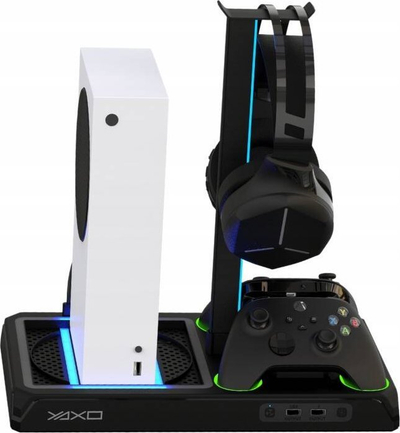 Bazë ftohëse dhe karikimi Yaxo Xeno Frost, për Xbox Series X S, Techno blu