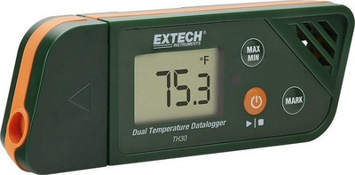 Regjistrues temperature Extech TH30, USB, me dy kanale, jeshil
