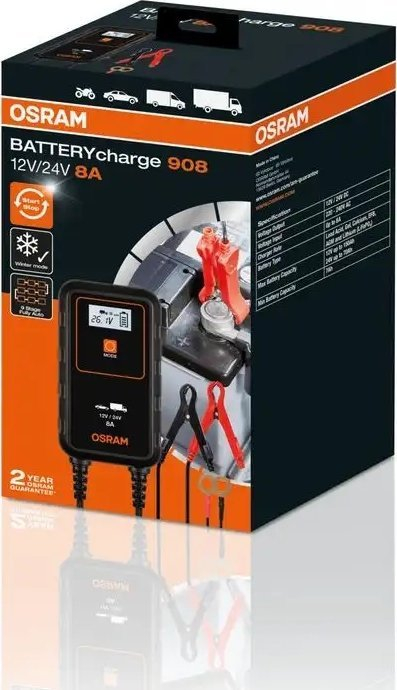 Karikues baterie Osram BATTERYcharge 908, 12V 24V, 8A, i zi