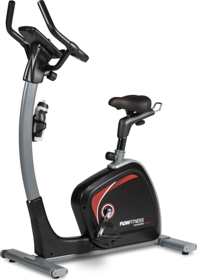 Biçikletë palestre Flow Fitness DHT2500i, sistem elektromagnetik, programe stërvitje, gri