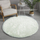 Тапет Living тркалезен шаги мек плюшен килим Circle 100, 100 см, противклизен, white lime