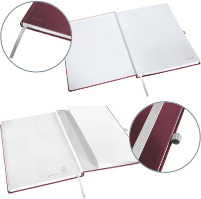 Fletore me katrorë Leitz 44861028, A5, 80 fletë, e kuqe garnet