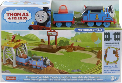 Lodër tren Thomas &amp; Friends Mattel, lokomotivë me motor, pistë 150 cm, shumëngjyrësh