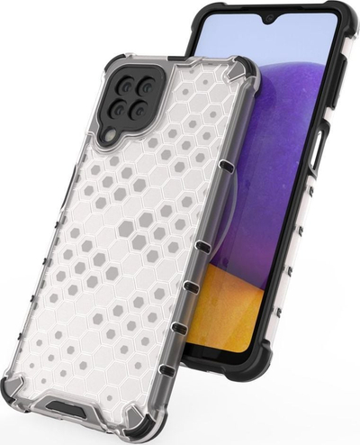 Kapak mbrojtës Hurtel Honeycomb për Samsung Galaxy A22 4G, xhel TPU, i zi