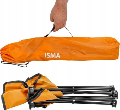 Karrige kampingu Isma, palosëse me mbështetëse, me çantë, portokalli
