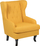 Karrige lounge ALTA Wingback, me cope poliestër, skelet druri, e verdhë