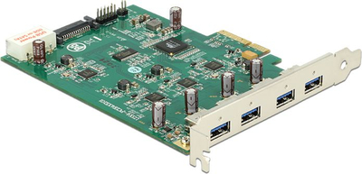 Kartë kontrolluese Delock 89325, PCI Express, 4x USB 3.0, e zezë