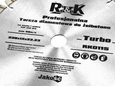 Disk diamant GEKO Diamond Blade Cold Pressed, 230mm, turbo, 22.23mm
