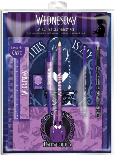 Set shkrimi Wednesday Bumper, A4, me penar dhe fletore, vjollcë