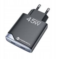 Karikues udhëtimi FORCELL F-ENERGY GaN III B245201, 2x USB-C PD QC4.0, 45W, i zi