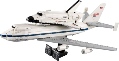 Lodër ndërtimi Lego Icons Shuttle Carrier Aircraft 10360, model Boeing 747 me NASA Space Shuttle, për të rrit