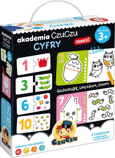 Set edukativ CzuCzu Academy Numbers, puzzle dhe ngjyrosje, mosha 3+