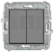 Ndërprerës i dyfishtë llustre Karlik ICON 27IWP-2, IP20 IP44, gri mat