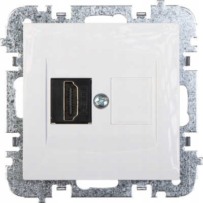 Prizë muri HDMI Elektro-Plast Santra 4191-10, dalje e vetme, IP20, e bardhë