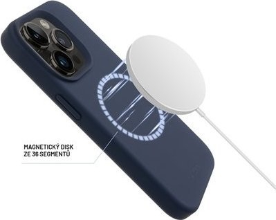 Maskë mbrojtëse FIXED MagFlow për iPhone 14 Pro Max, MagSafe, silikoni, blu