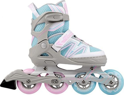 Rola inline Nils Adjustable L, nr 39-42, rrota PU 82A, gri me rozë